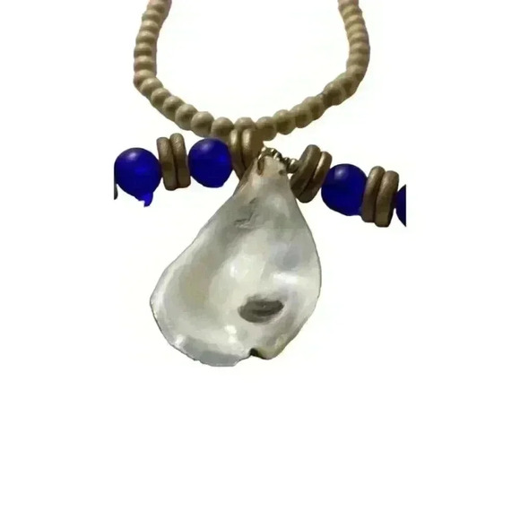 Coastal Genuine Oyster Shell Sea Glass Necklace - Picture 6 of 6